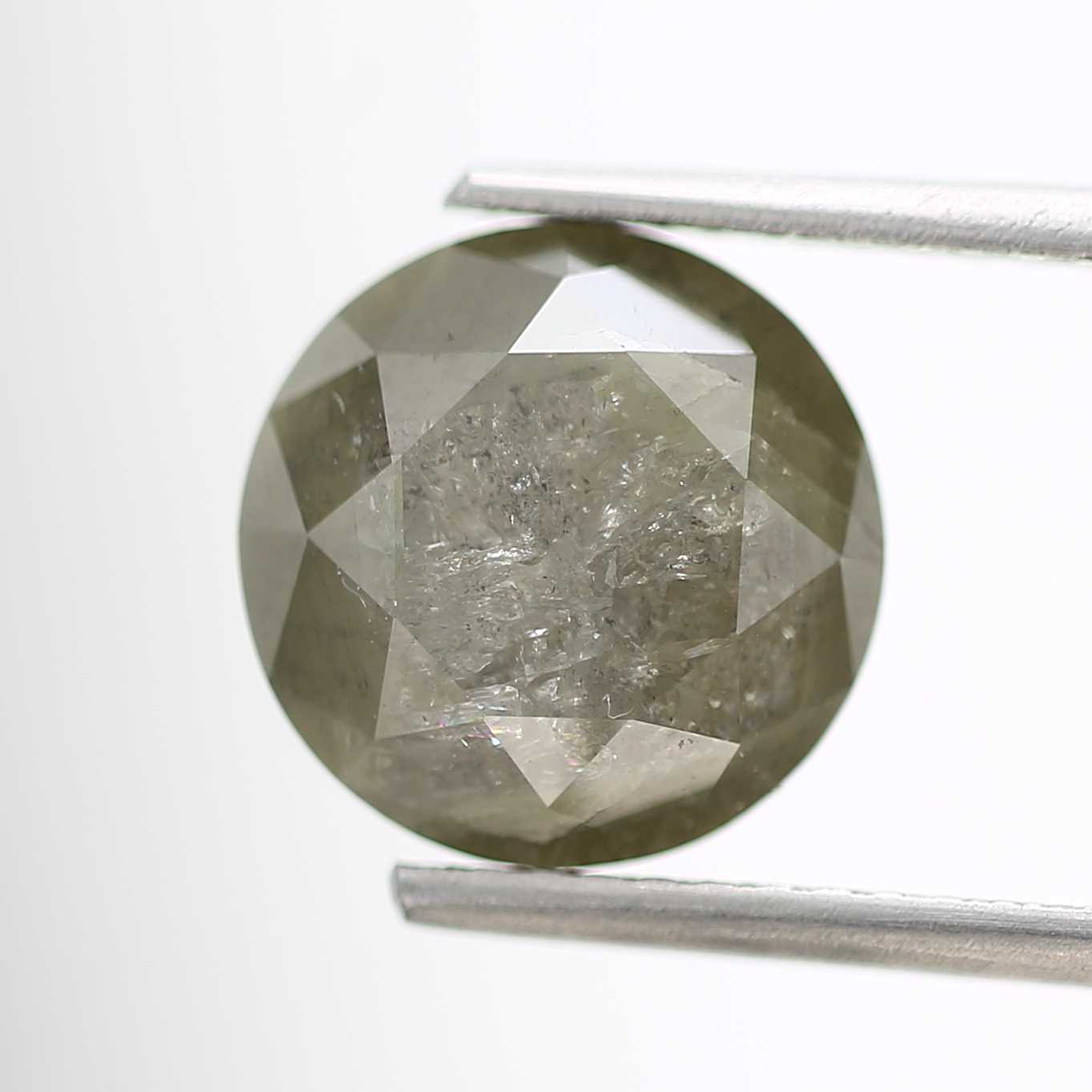 3.42 Carat Salt and Pepper Diamond Gray Round Brilliant Cut Natural Loose Diamond